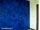 Terre Fiorentine decorazione colore blu intenso parete cameretta Morena Roma - 2 - Imbianchino Roma 