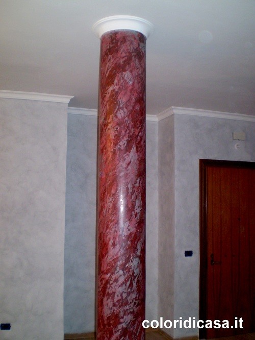 Colonna a stucco veneziano, finto marmo, Prenestino - Labicano, Roma, foto 2 - Imbianchino Roma